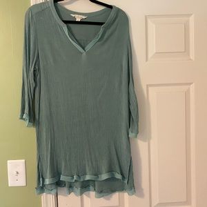 Magnolia Grace Sage V Neck Tunic 2X